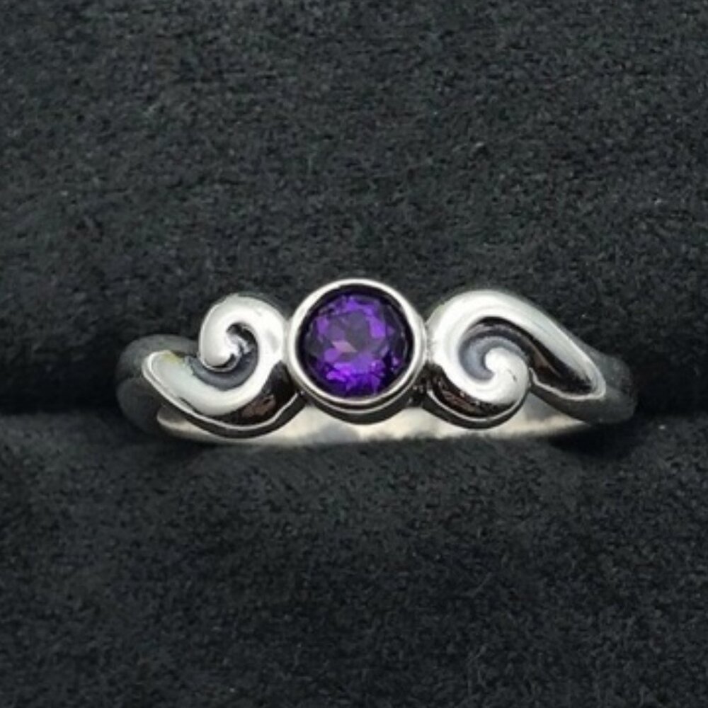 James Avery Purple Amethyst Sterling Silver Ring 5 Rare Vintage